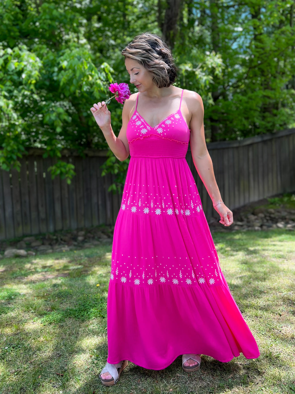 Embroidered Dream Dress (Pink)
