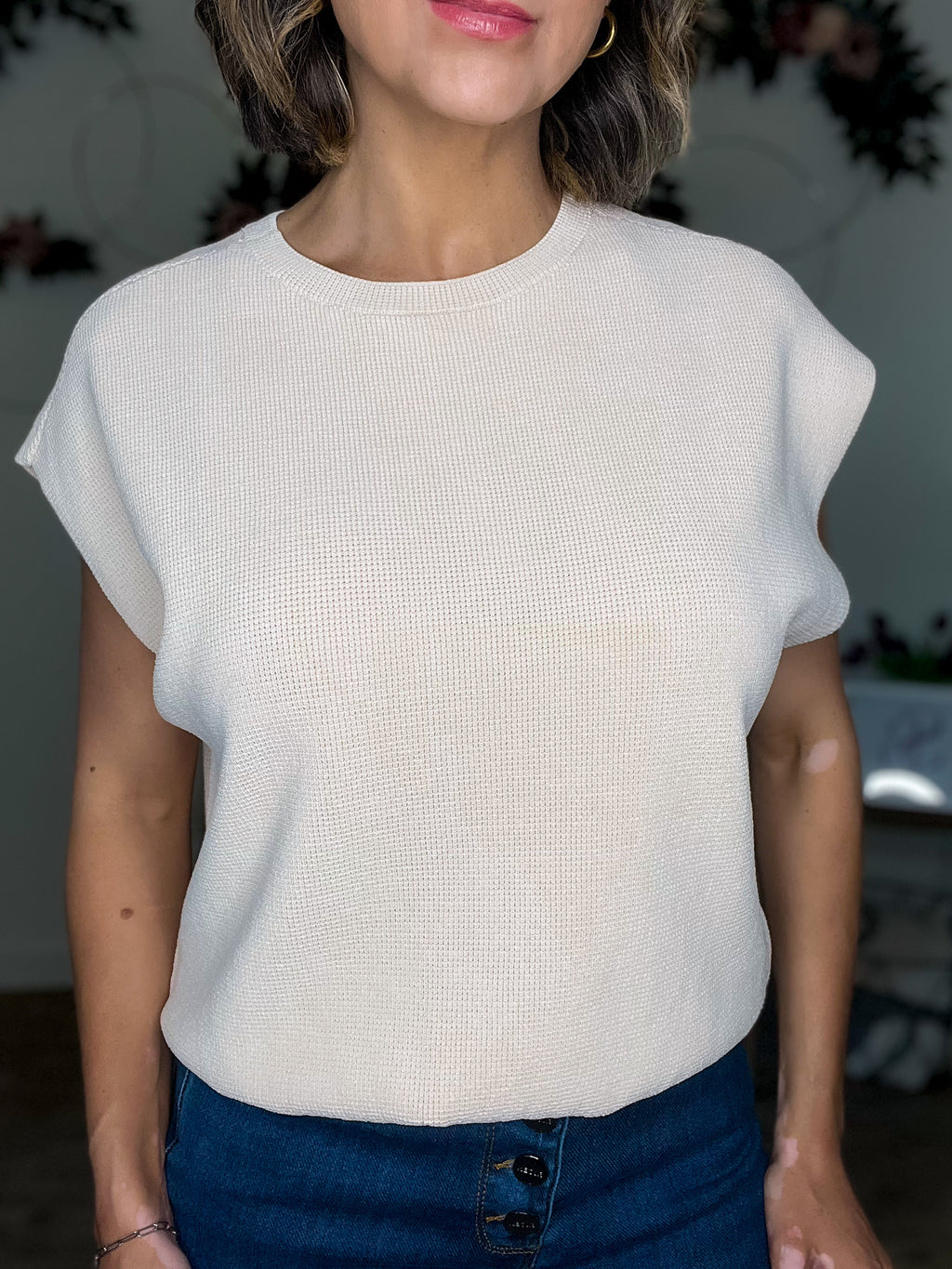 Dani Dolman Textured Sweater (Cream)