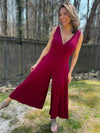 Slay The Day Jumpsuit (Cabernet)