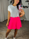 Varsity Skirt w Built in Shorts (Pink)