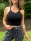 Cute And Comfy Ribbed Cami (Black)