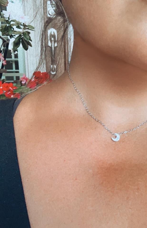 Mini Moon Necklace (Silver)