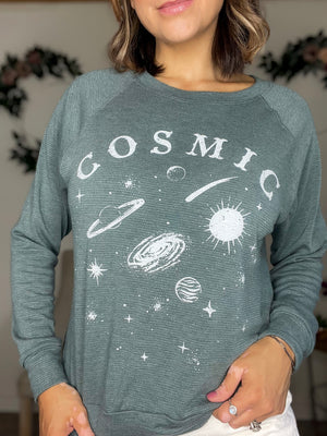 Cosmic Soft Knitted Teal Top