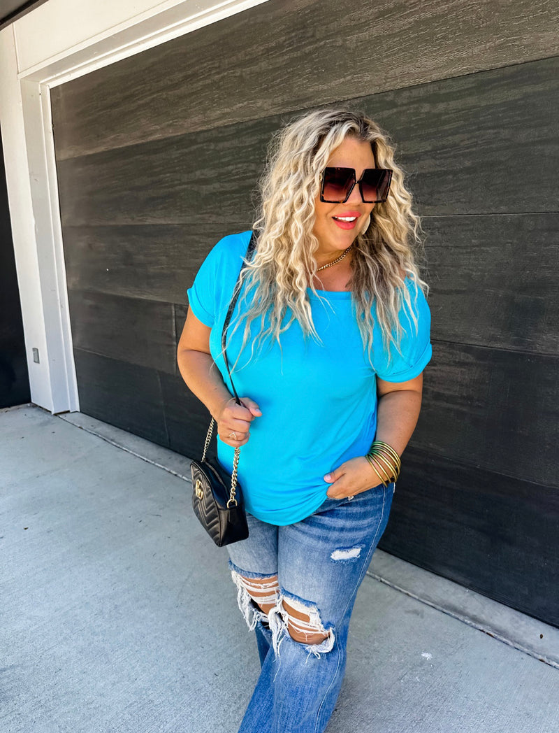 Emmie Tops (Aqua Blue)