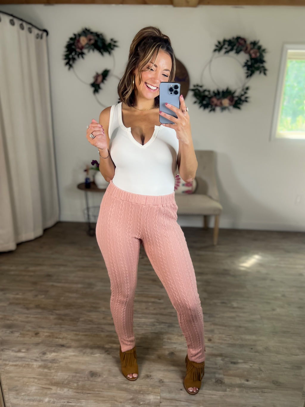 Perfect In Pink Side Slit Pants