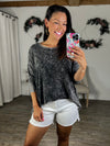 Make You Happy Mineral Washed Top (Charcoal)