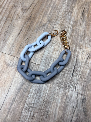 Two Toned Chunky Linked Chain Bracelet