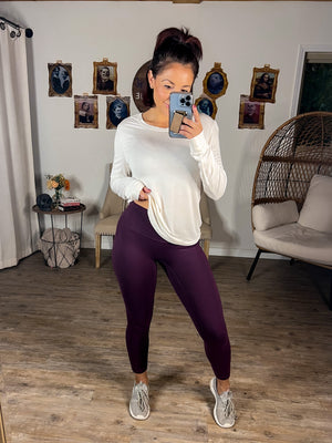 Only the Best Brushed Leggings (Eggplant)