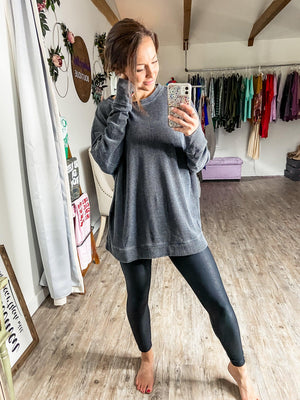 On The Go Pullover (Heathered Black)