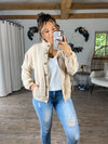 Washed Away Corduroy Button Up Jacket (Cream)