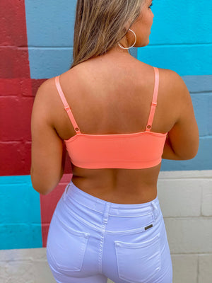 Looking Out for You Bralette Plus (Neon Coral)
