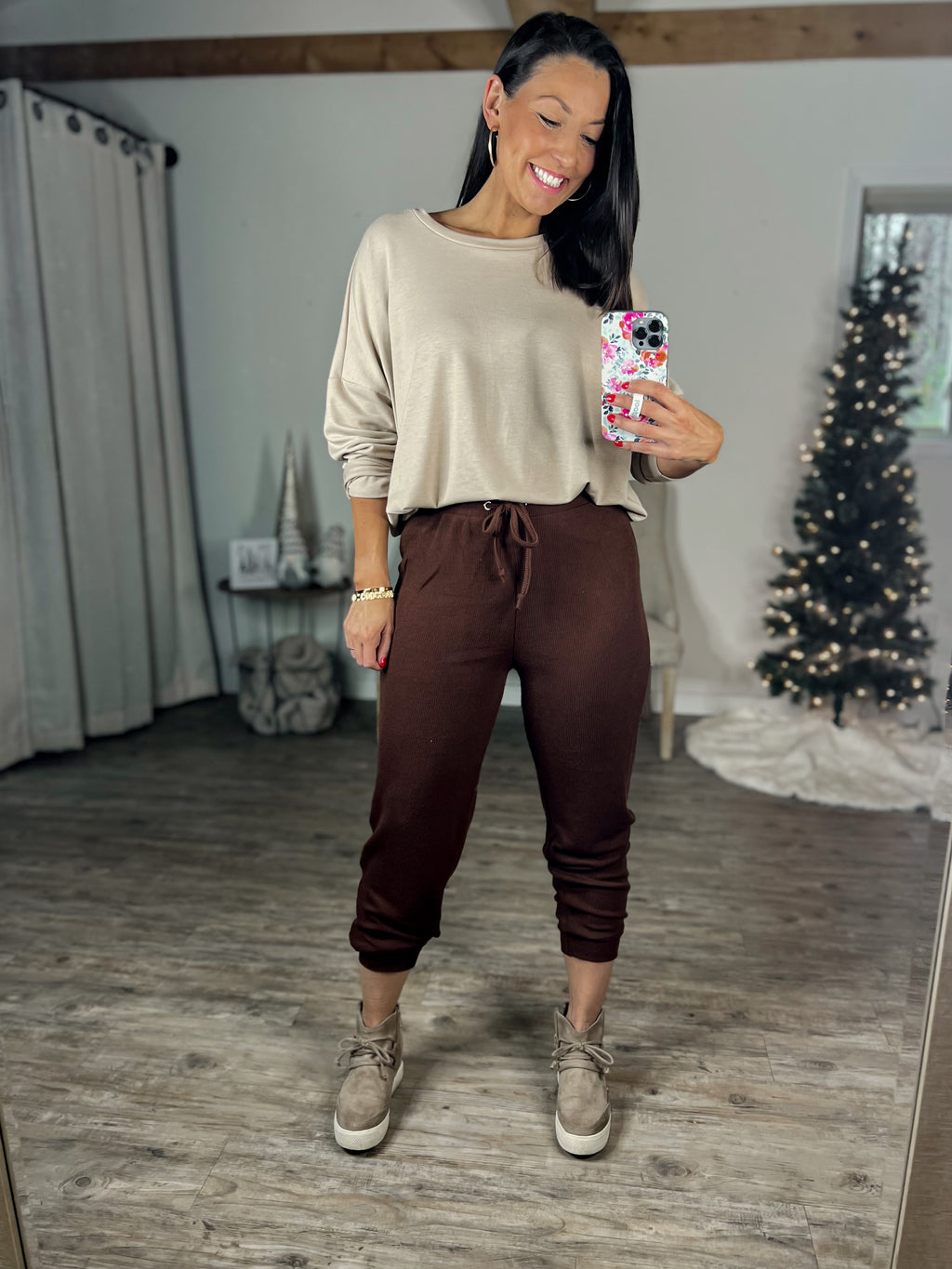 Nicely Knitted Joggers (Brown)