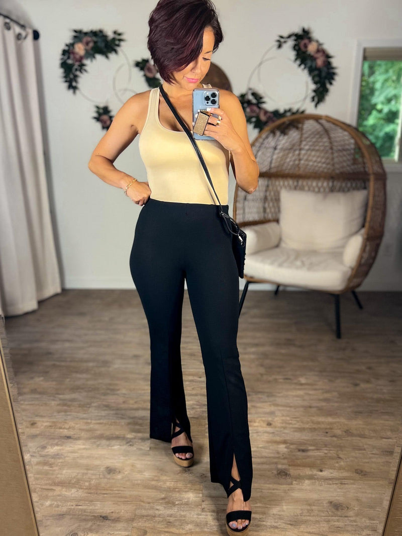 Tailored Chic Front Slit Pants – Sunday's Best Boutique