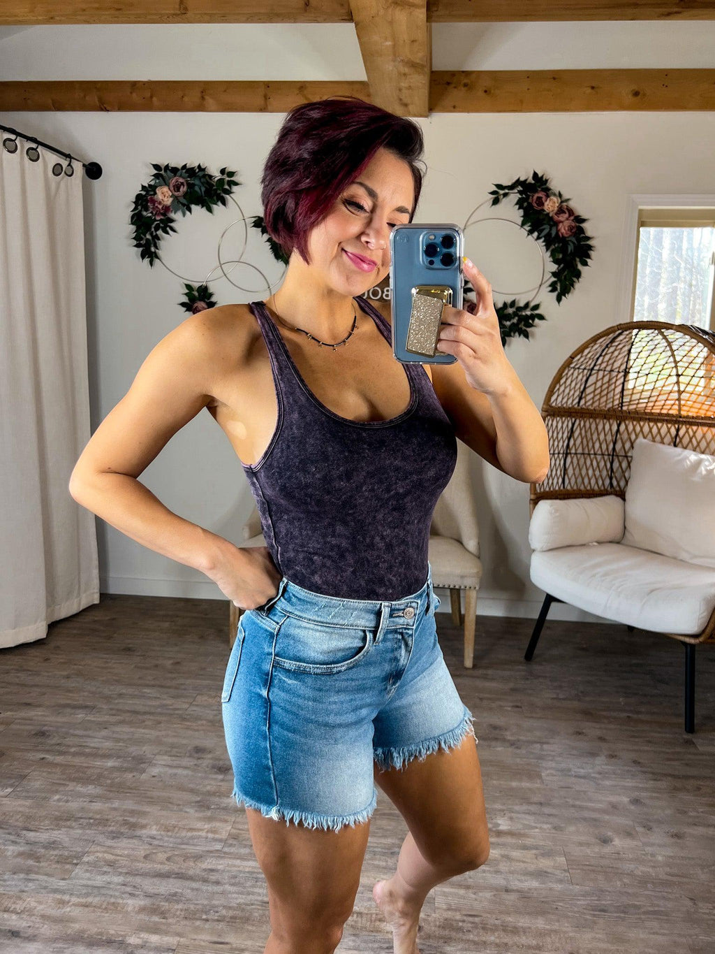 On to the Next Adventure Shorts (Medium Wash)
