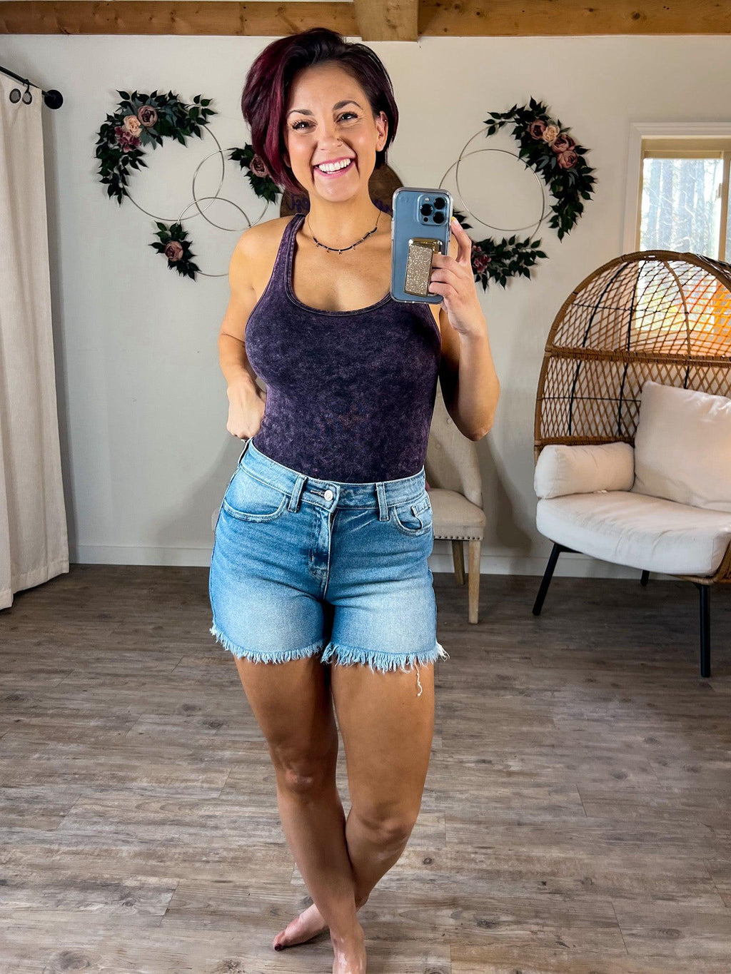 On to the Next Adventure Shorts (Medium Wash)