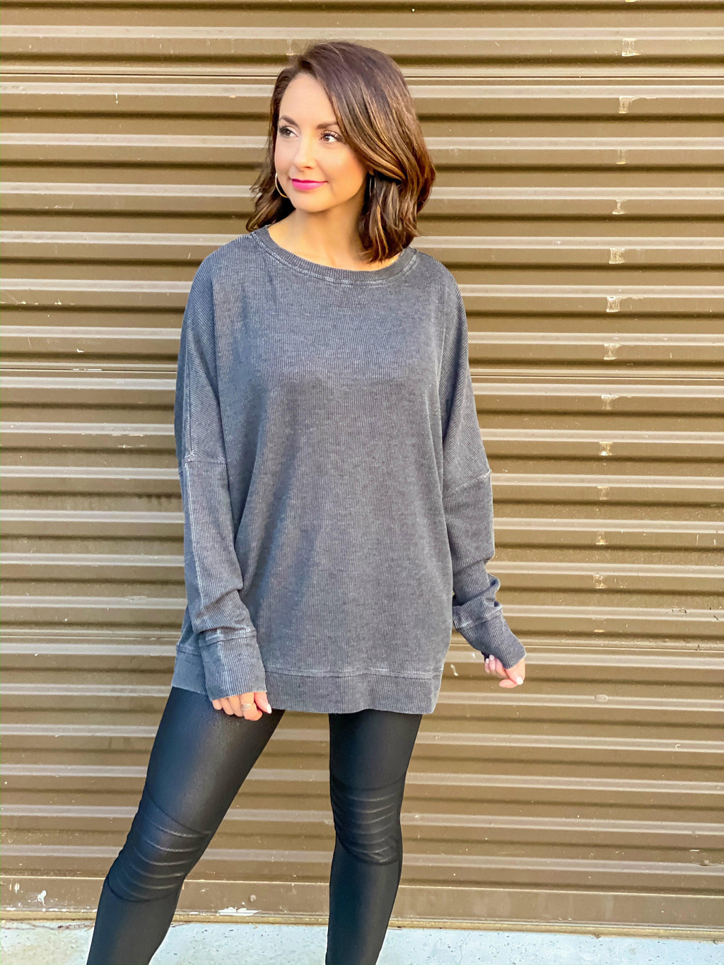 On The Go Pullover (Heathered Black)