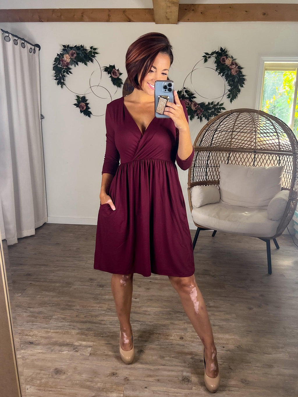 You Can Count On Me Dress (Burgandy)