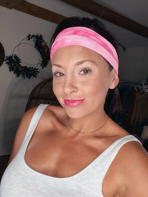 Tie Dye Ruched Head Band (Pink)