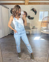 Feeling Relaxed Distressed Overall Jeans (Light Washed)