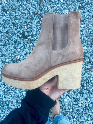 Elevate Yourself Suede Chunky Bootie