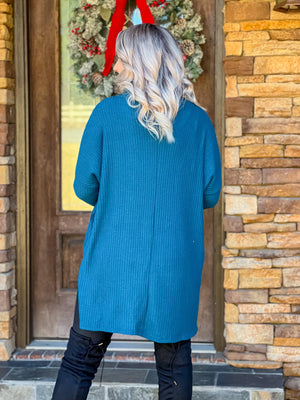 Hopping Cowl Neck Sweater (Teal)