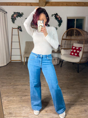 Stuck In The 90’s Wide Leg Low Rise Jeans