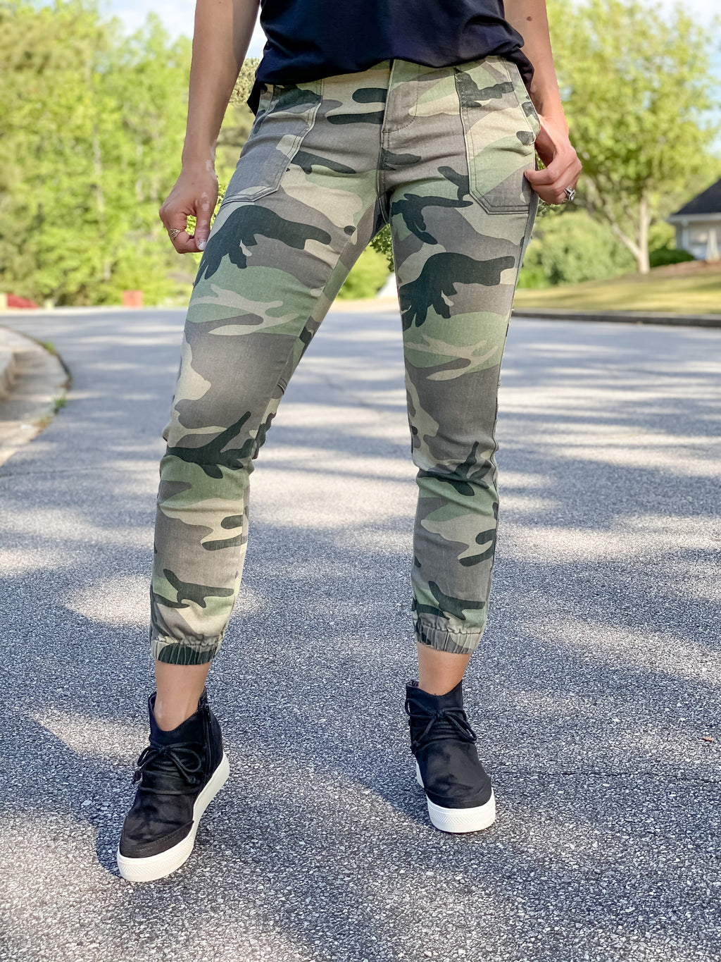 Never Back Down Camo Jean Joggers