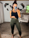 Longer Capri Perfection Leggings (Olive)