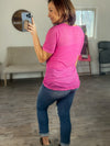 Light & Breezy Burnout Tee (Hot Pink)