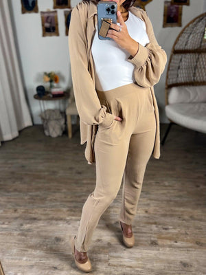 She Means Business Pants (Taupe)