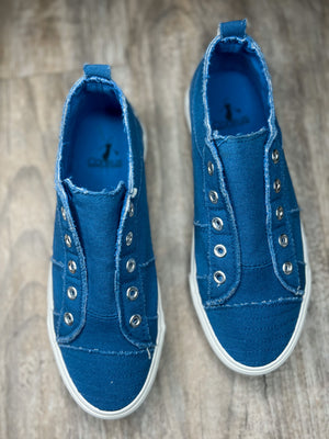 Paint the Town Blue Slip On Sneakers