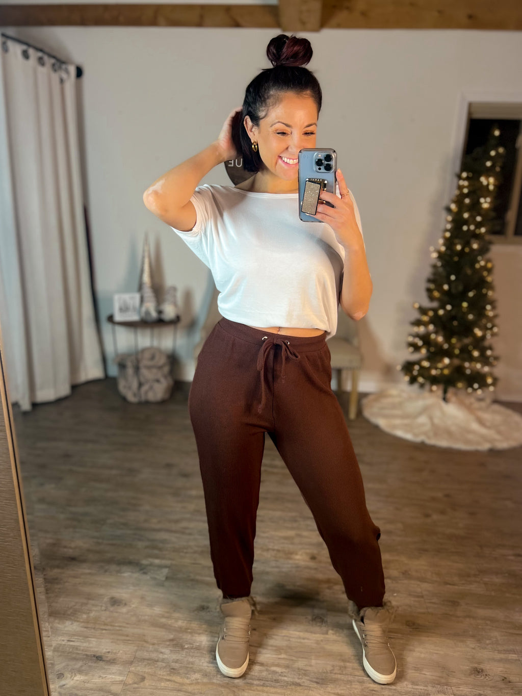 Nicely Knitted Joggers (Brown)