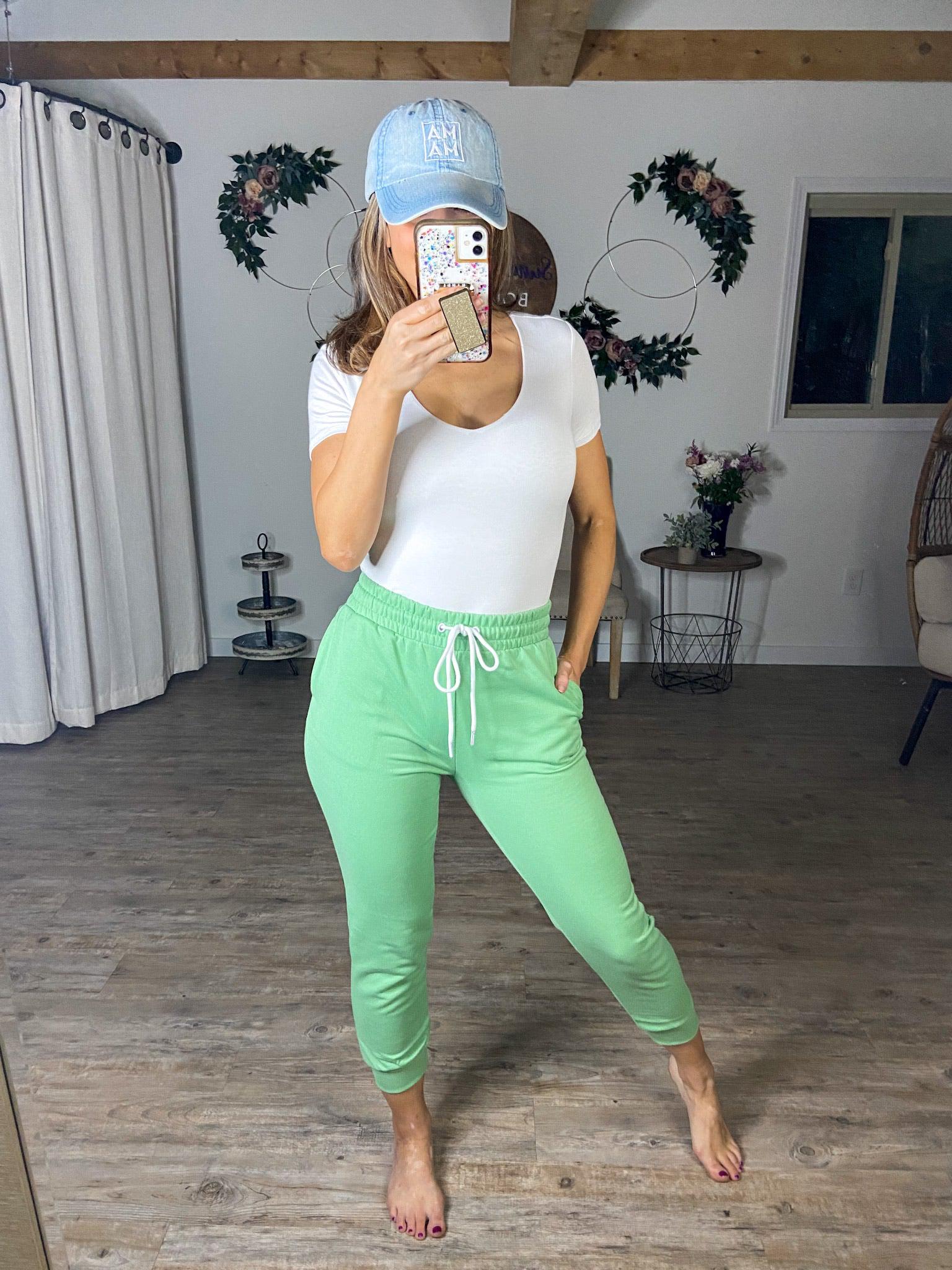 Spring Time Joggers (Hot Green) – Sunday's Best Boutique