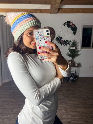 Striped & Knitted Beanie